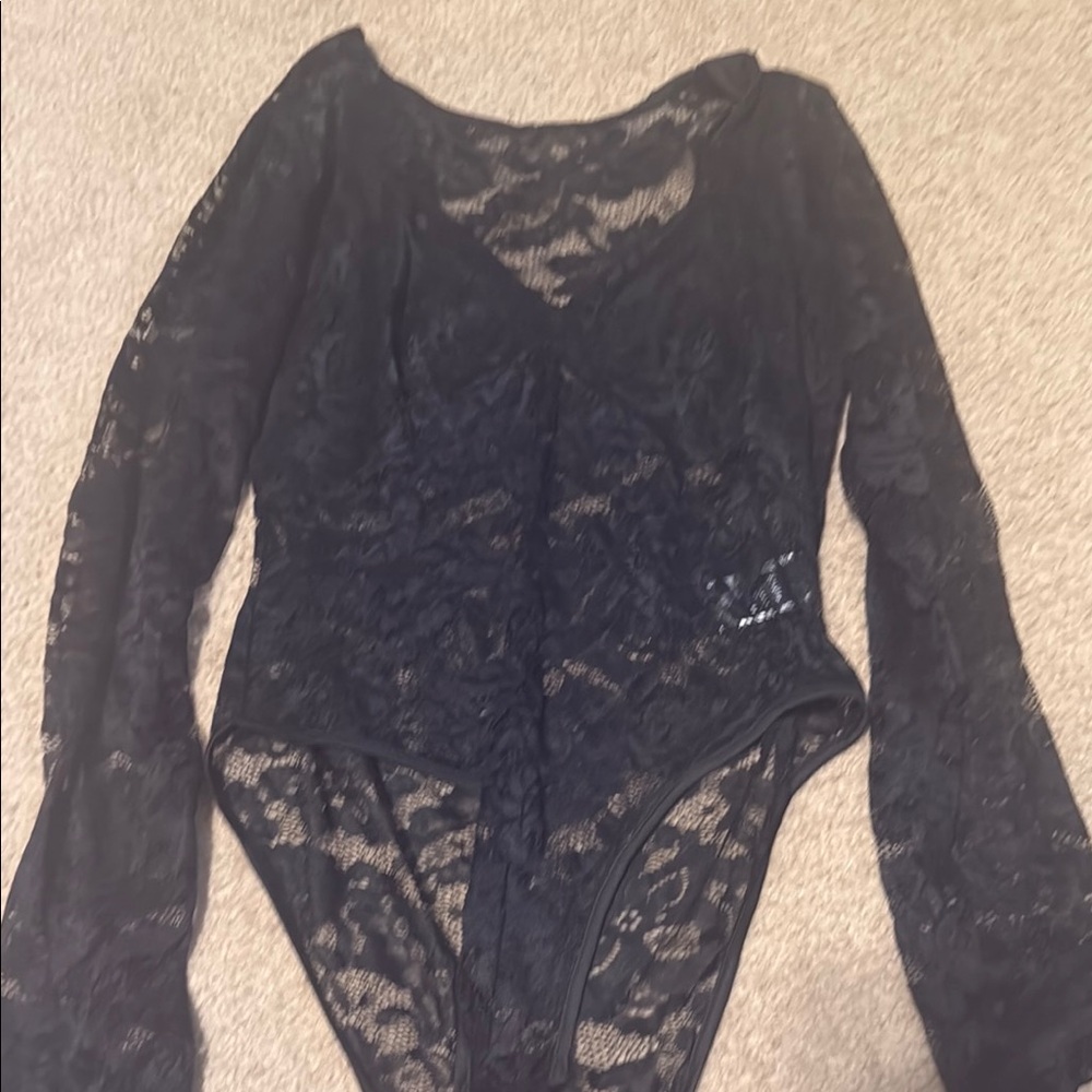 Elegant Black Lace Bodysuit